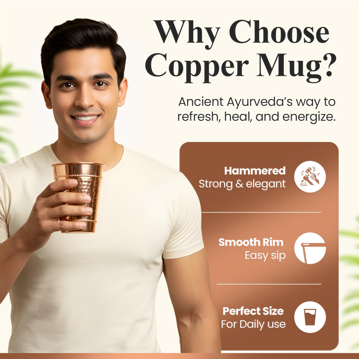 Vensure large 14oz copper drinkware ready for daily hydration.