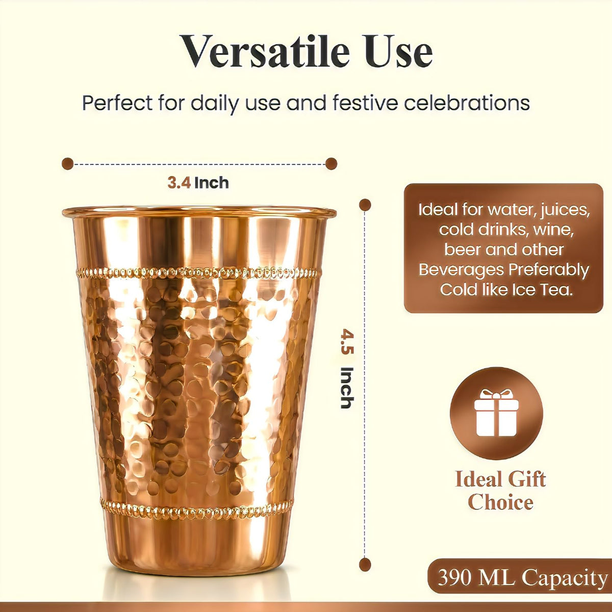 Vensure versatile drinkware ideal for water, juice, or cocktails.