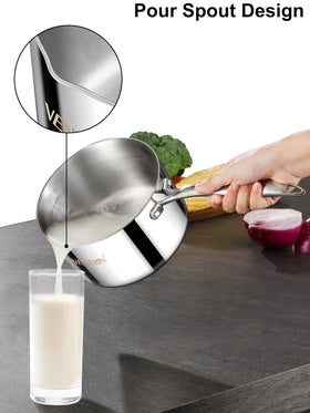 VENTION dishwasher-safe saucepan simplifies cleanup after cooking.