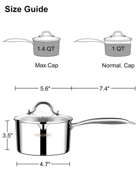 VENTION saucepan with pour spout for precise, mess-free pouring.