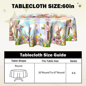 VentuCoven round tablecloth 60in in soft polyester offers durable, reusable decor
