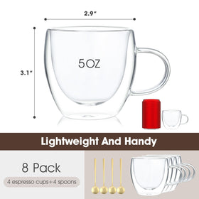 VENVENWEAVS hand-blown borosilicate glass highlights clarity and purity of your espresso