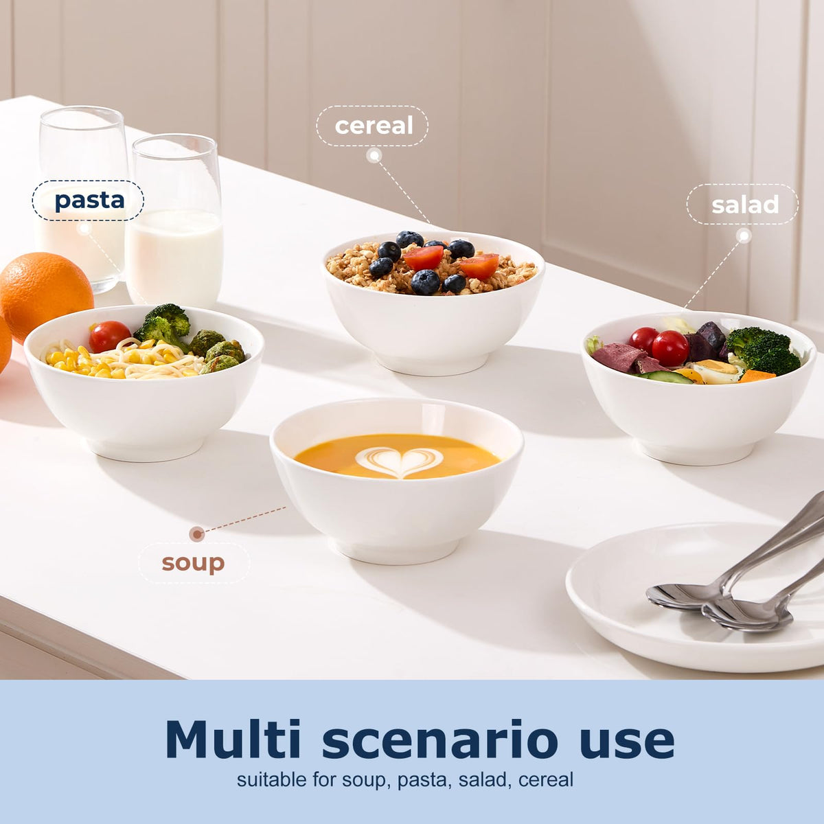 VENVENWEAVS stackable bowls demonstrate space-saving design for easy storage.