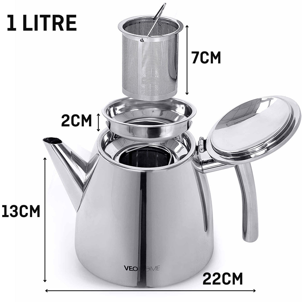 Gift-ready VeoHome tea pot featuring stylish, practical design for tea time.