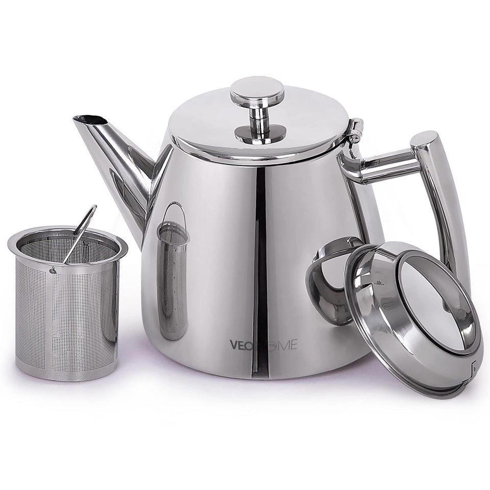 VeoHome tea pot with diffuser for clean, flavorful loose leaf brewing.