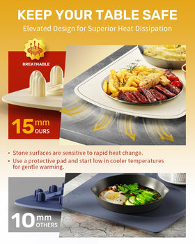 VEPOKA warming mat with detachable 2.2 m cord for flexible setups