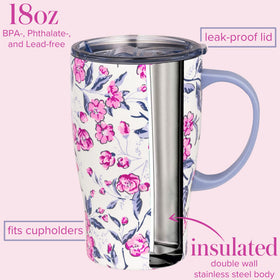 Leak-proof lid close-up ensures easier one-handed drinking on the go.