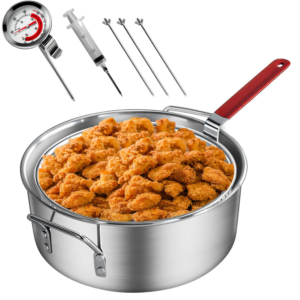 Veralune 10QT outdoor fryer pot with heat-efficient aluminum for fast outdoor frying