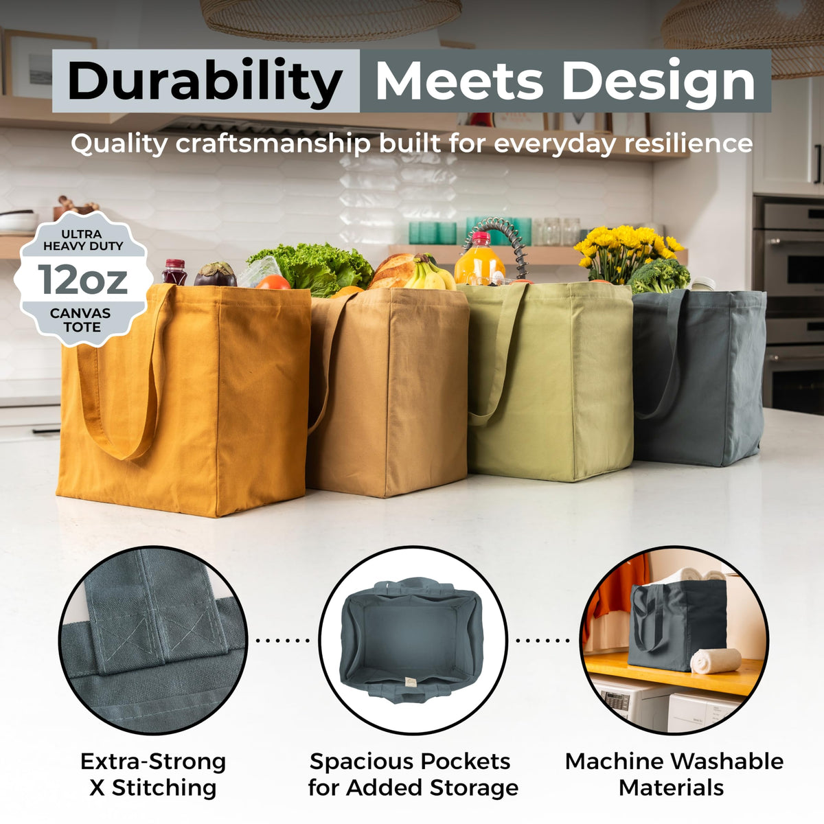 VeraMia 13-inch short handle for quick grab-and-go shopping.