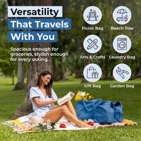 VeraMia natural cotton canvas bag with logo-free, machine washable fabric.