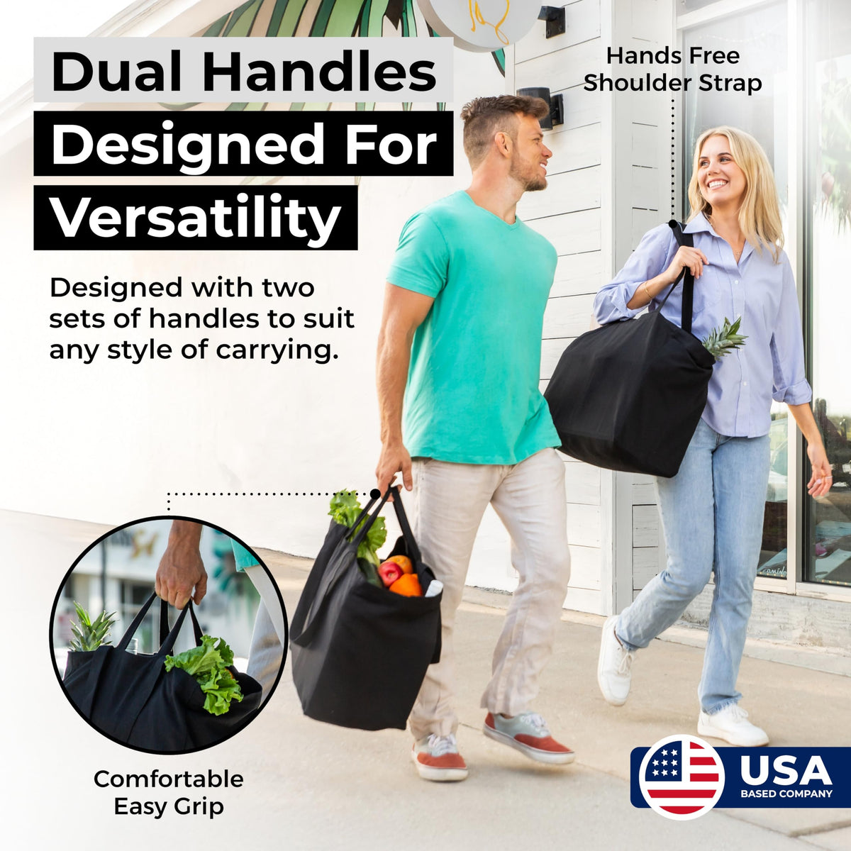 VeraMia tote features dual carry options with long strap and short handle