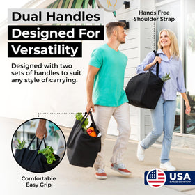 VeraMia tote features dual carry options with long strap and short handle
