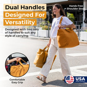 VeraMia canvas bag with dual handles and shoulder strap for versatile carrying