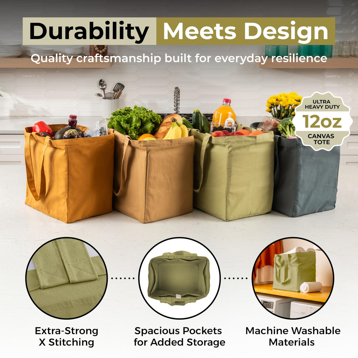 VeraMia six-pocket bottle design secures bottles during shopping.