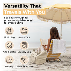 Unbleached natural cotton VeraMia bags keep a clean, chemical-free look.
