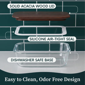 Verdara borosilicate glass base highlights contents while withstanding temperature shifts.