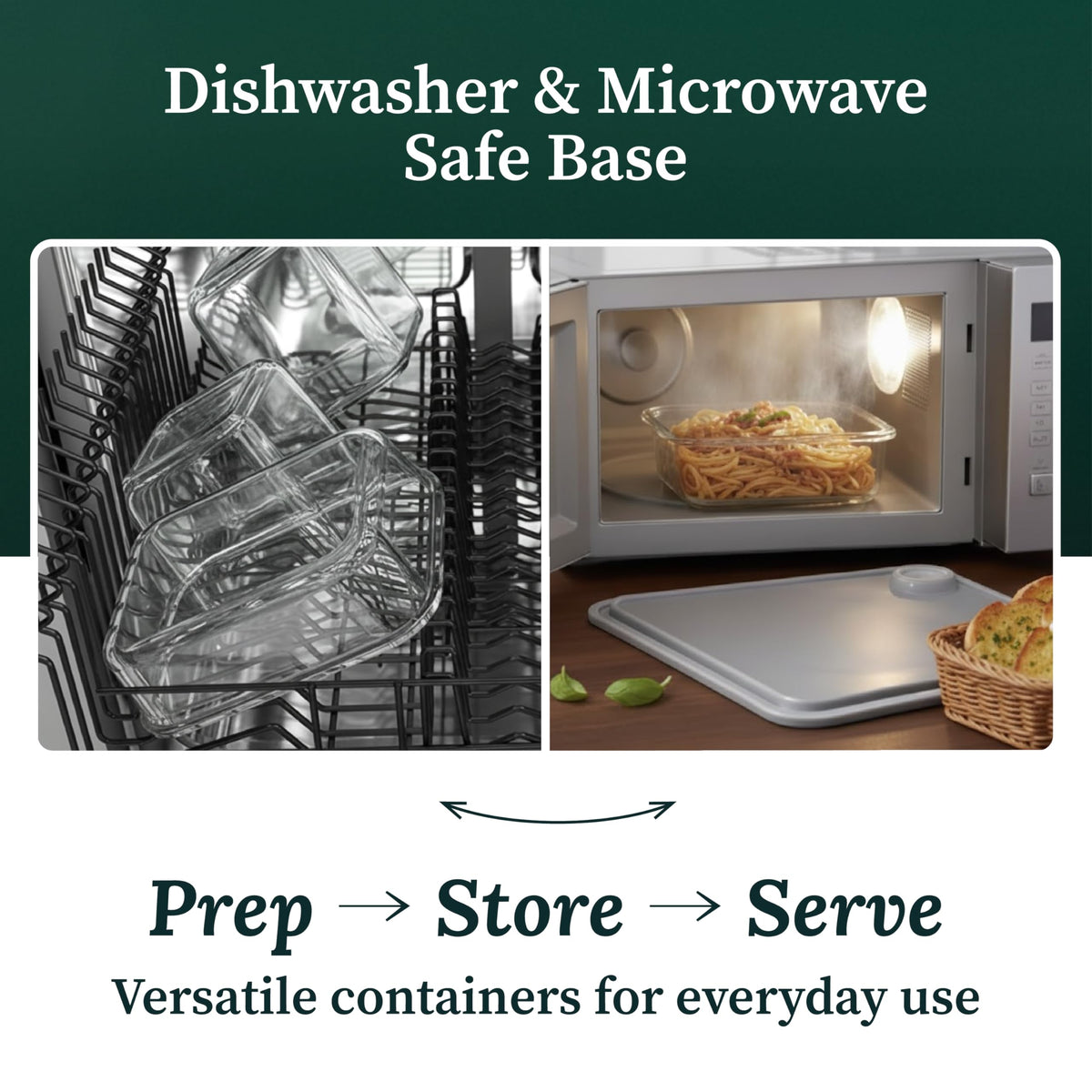 Verdara stackable design showing space-saving storage in fridge or cabinet.