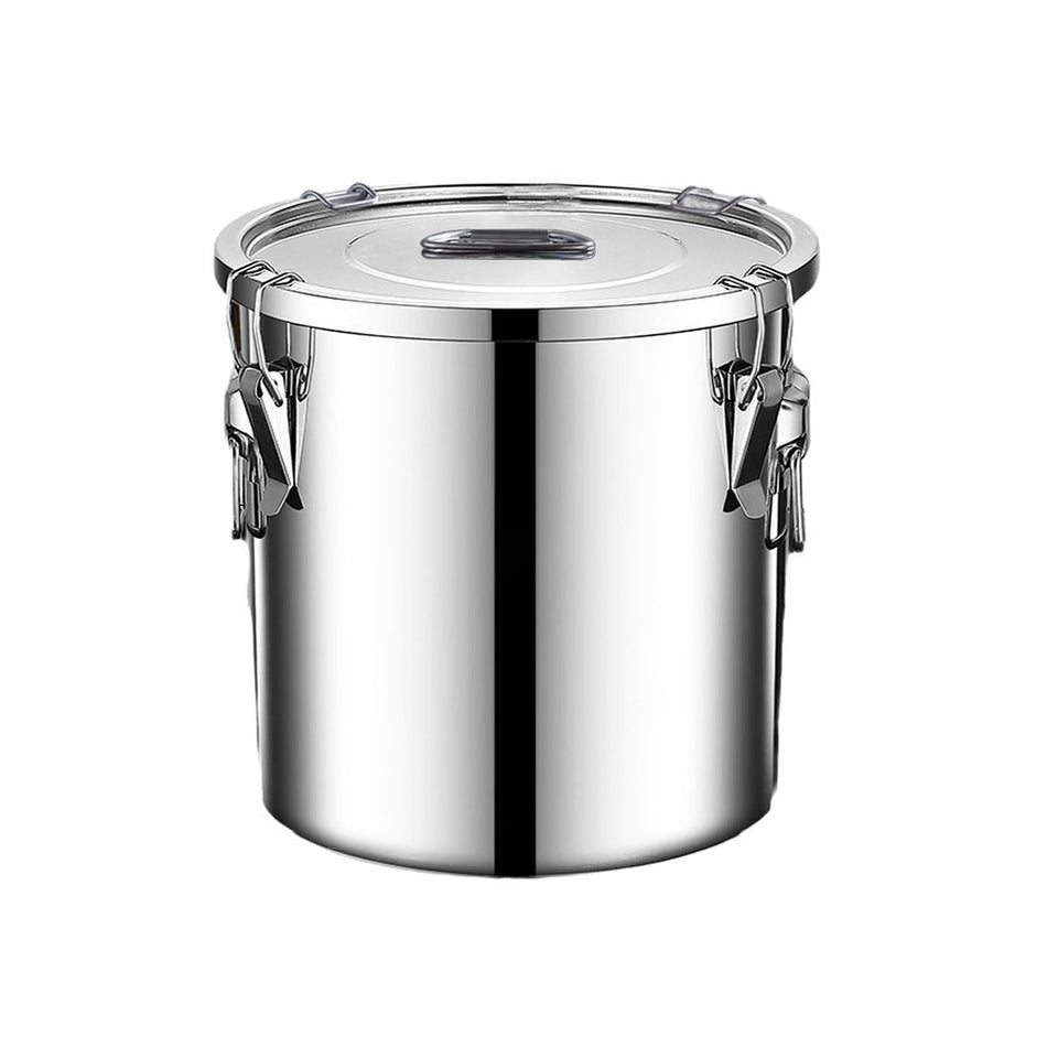 Verdeho 304 stainless steel canister with airtight lid for durable pantry storage.