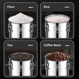 Verdeho pantry organizer keeps sugar, cereal, and other dry goods neatly sorted.