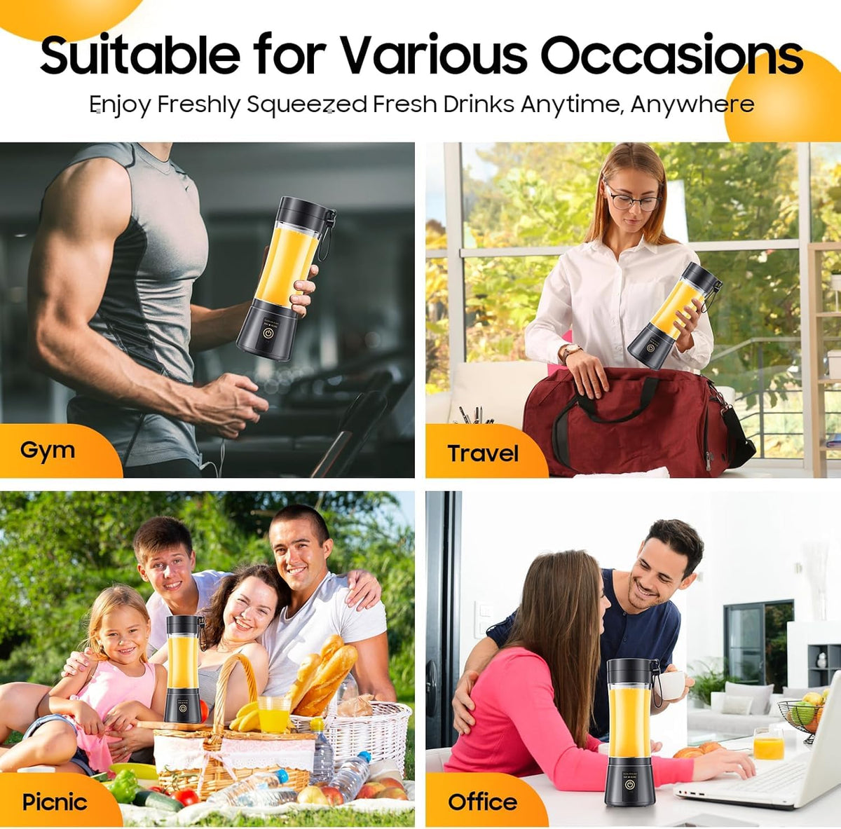 VerdeHome cordless travel blender ideal for gym or outdoor adventures