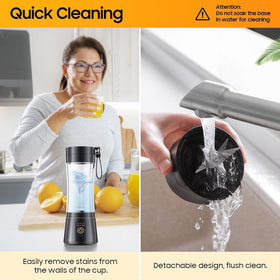 VerdeHome easy-cleaning mini blender with quick rinse after use