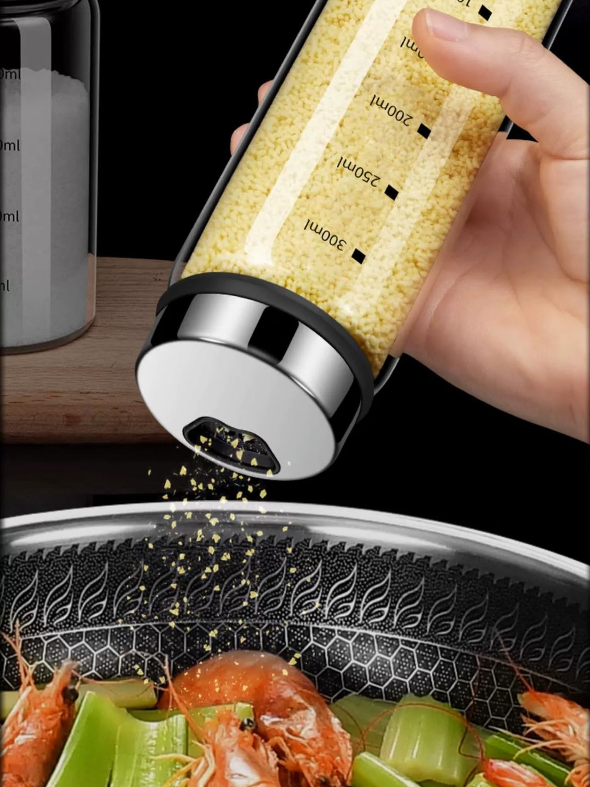 Verdental wide opening glass bottle for easy refilling and reduced spills