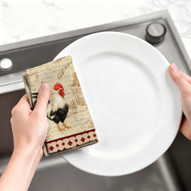 Verdiqor rooster kitchen decor towel brings warm farmhouse atmosphere.