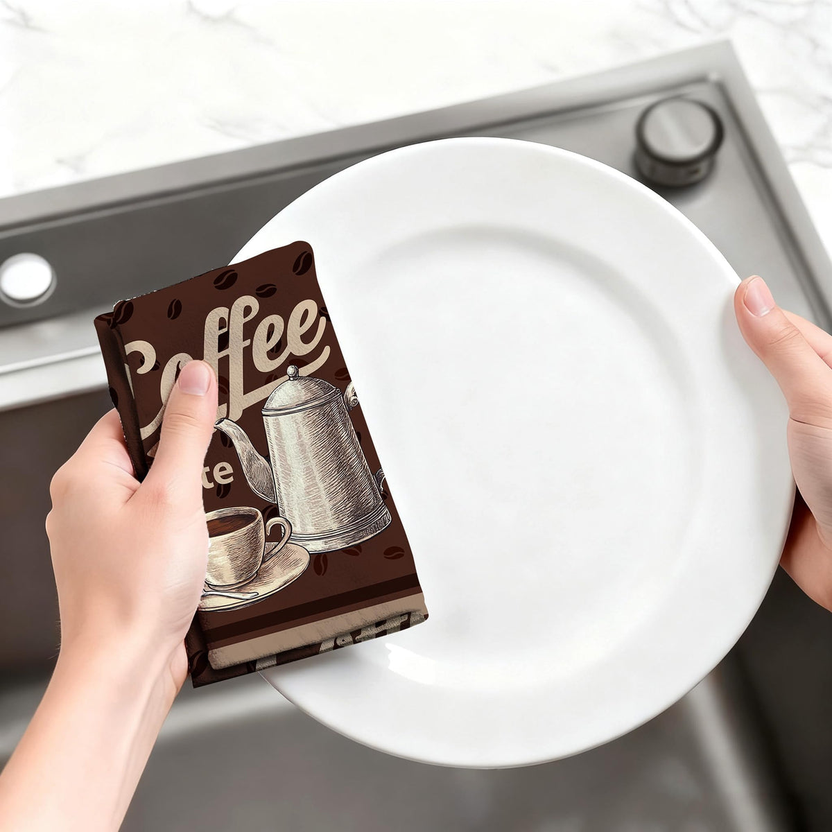 Verdiqor Vintage Coffee Towels 16x24 inches ideal for drying hands and counters.