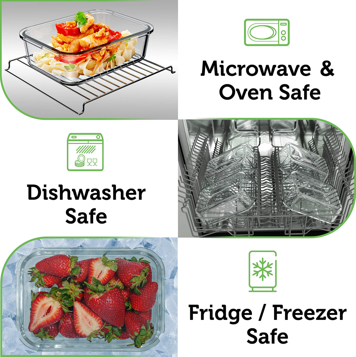 Airtight Verel lid seal prevents leaks for portable meals.