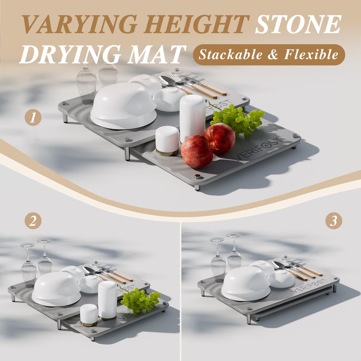 VERIFOST circle airflow design accelerates moisture evaporation after washing dishes.