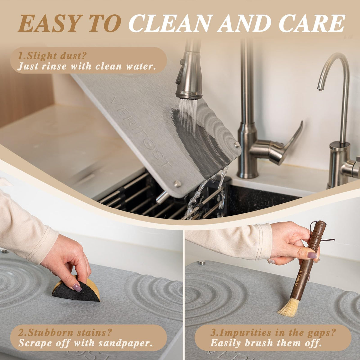 VERIFOST stain guide manual helps maintain mats long-term.