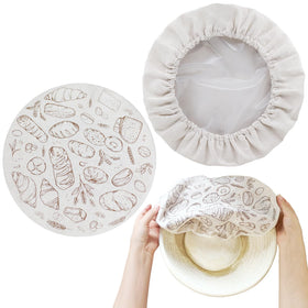 Verigud 10-inch bread proofing cover with linen exterior protects dough during rising.