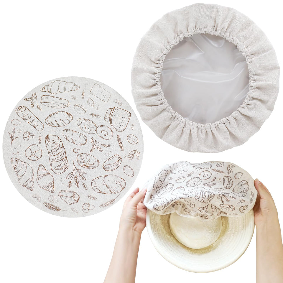 Verigud 10-inch bread proofing cover with linen exterior protects dough during rising.