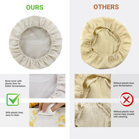 Verigud reusable bowl cover with plastic liner is easy to clean after use.