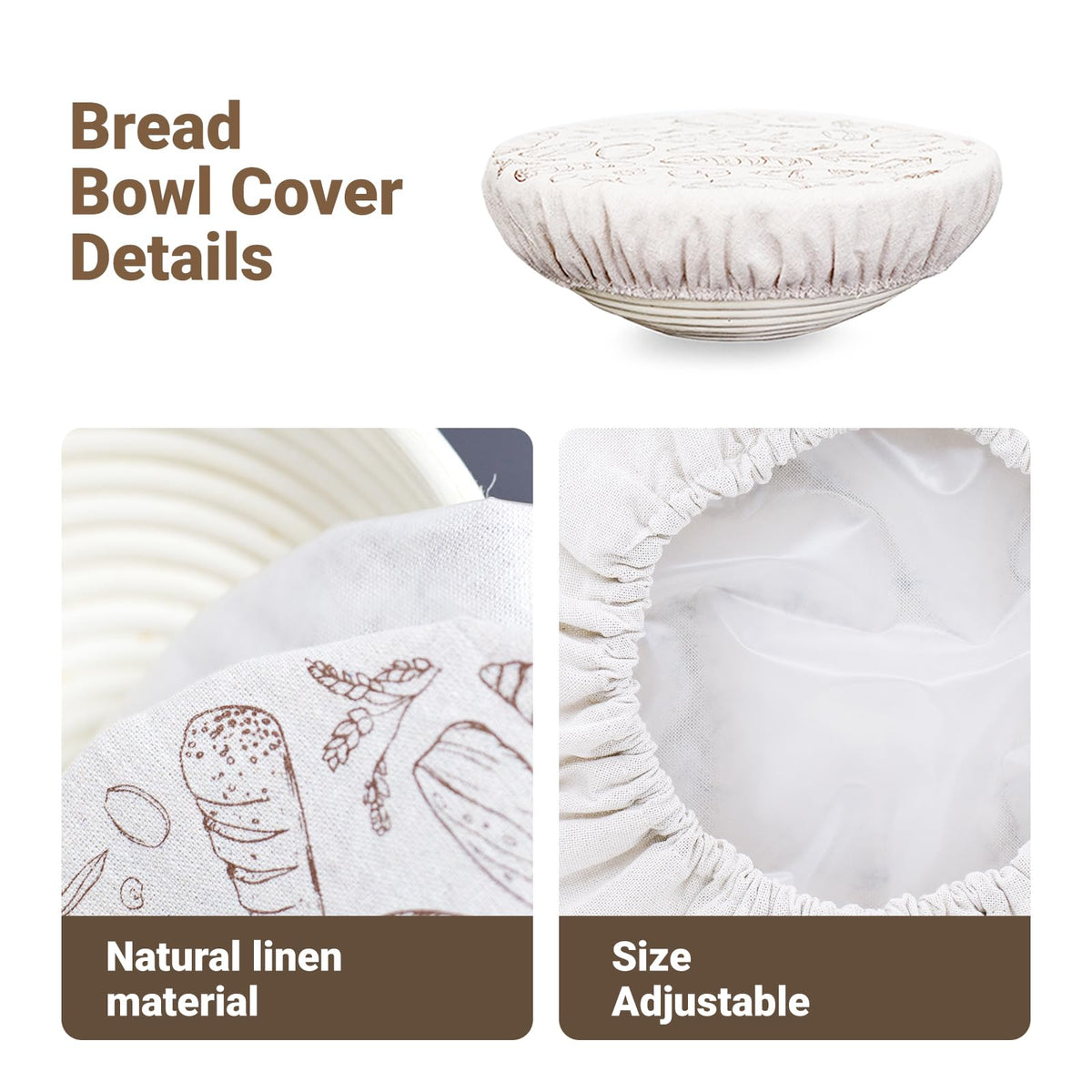 Verigud 10-inch cover fits bowls and baskets up to 10 inches for versatile kitchen use.