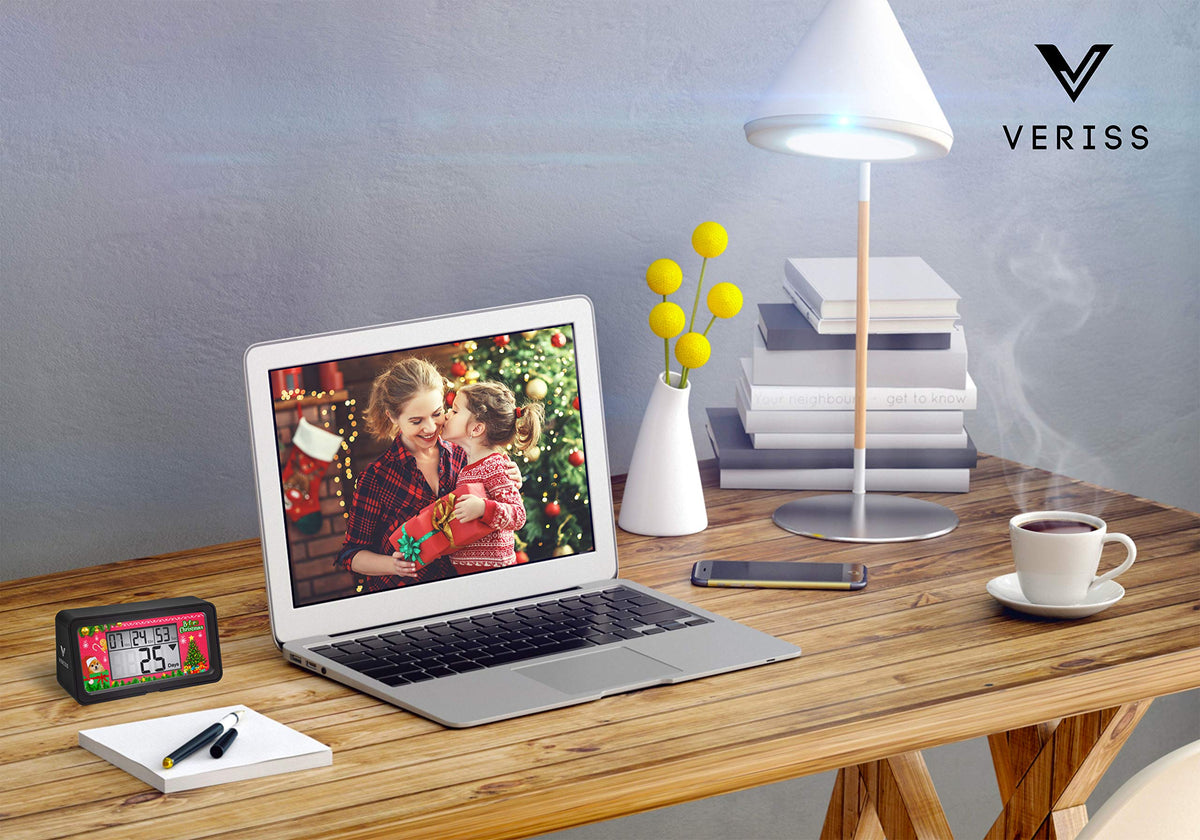 Veriss compact and portable design fits desks or shelves