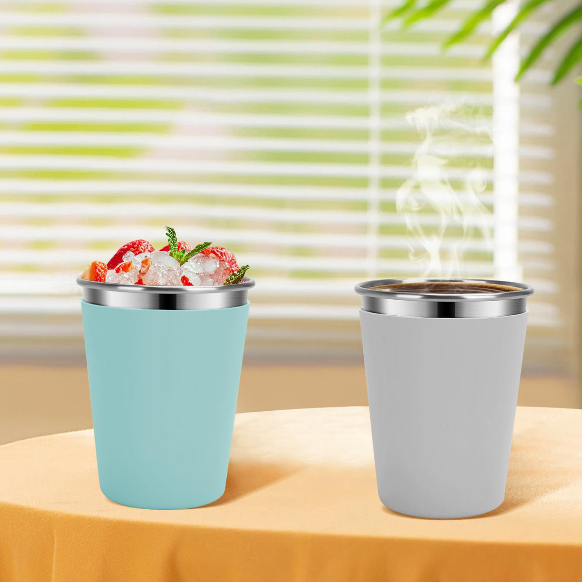 Vermida dishwasher-safe stainless steel cups resist rust and are easy to clean.