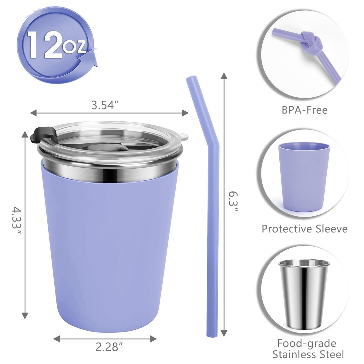 Vermida leakproof kid cup with lid prevents spills during playtime and travel.