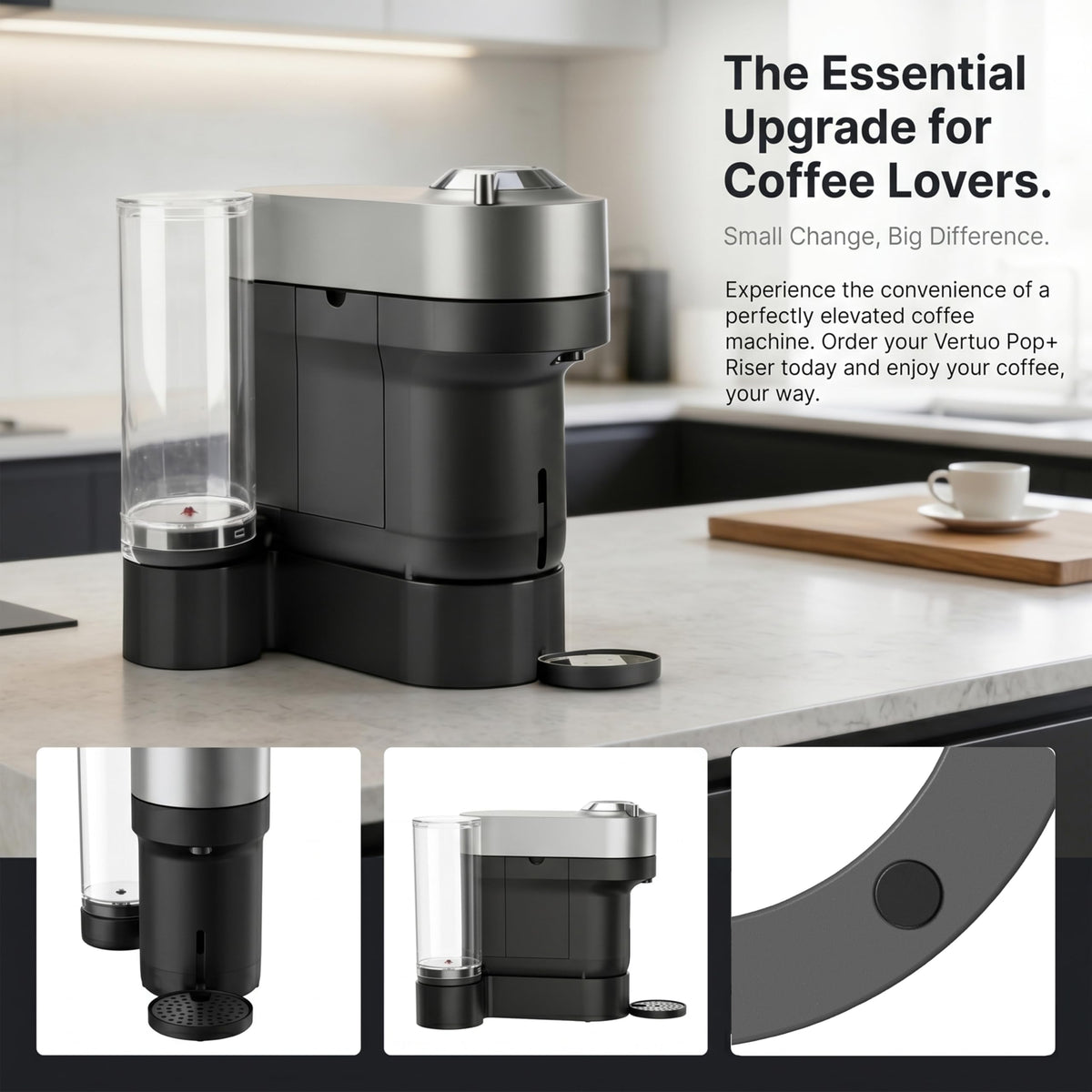 Vernargoo riser stand helps keep the countertop organized and uncluttered.