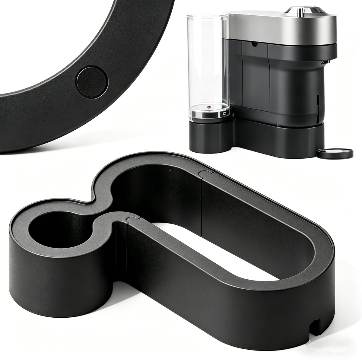 Vernargoo riser stand for Nespresso Vertuo Pop+ elevates height for tall mug use.