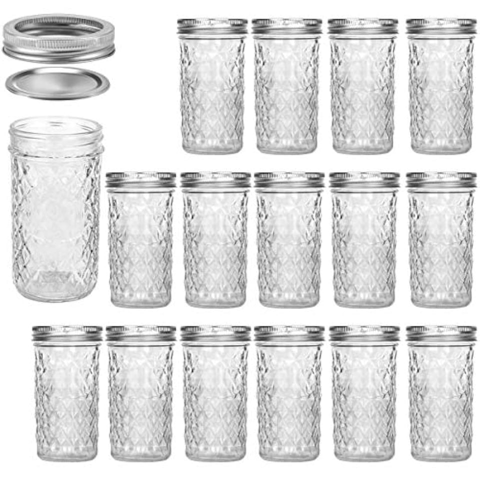 VERONES 12oz mason jar with silver lid for jam storage and gifting
