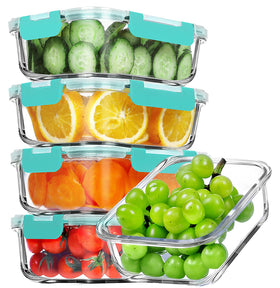 VERONES 36 oz glass container with locking lid for spill-free meals