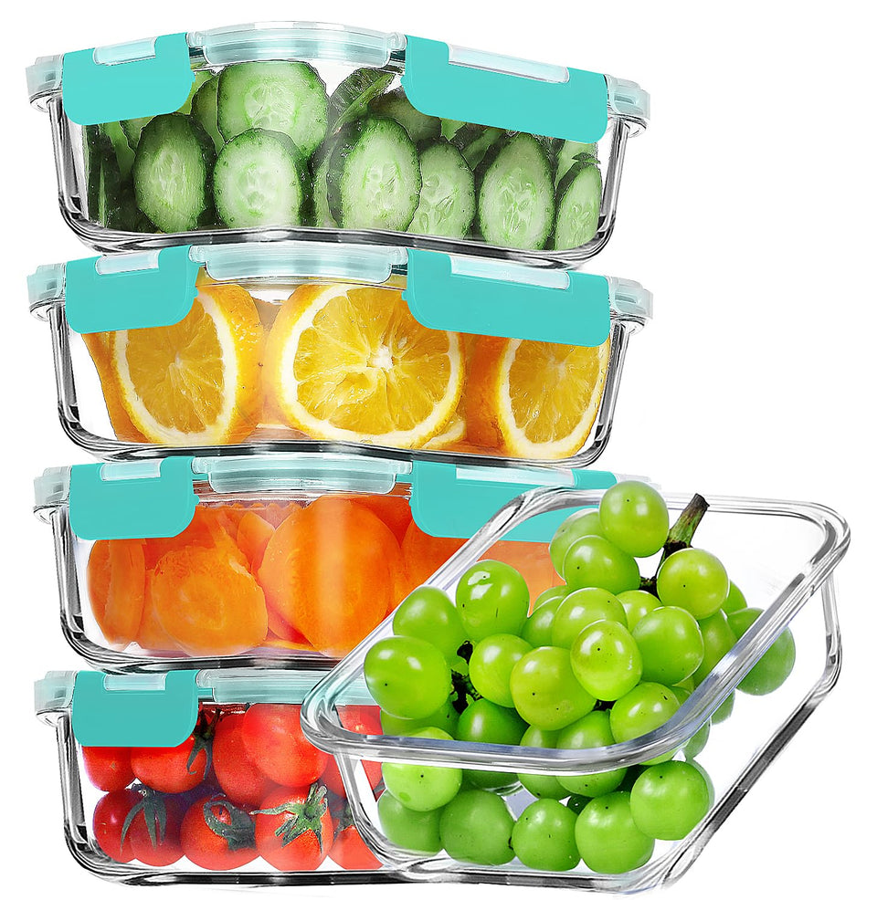 VERONES 36 oz glass container with locking lid for spill-free meals