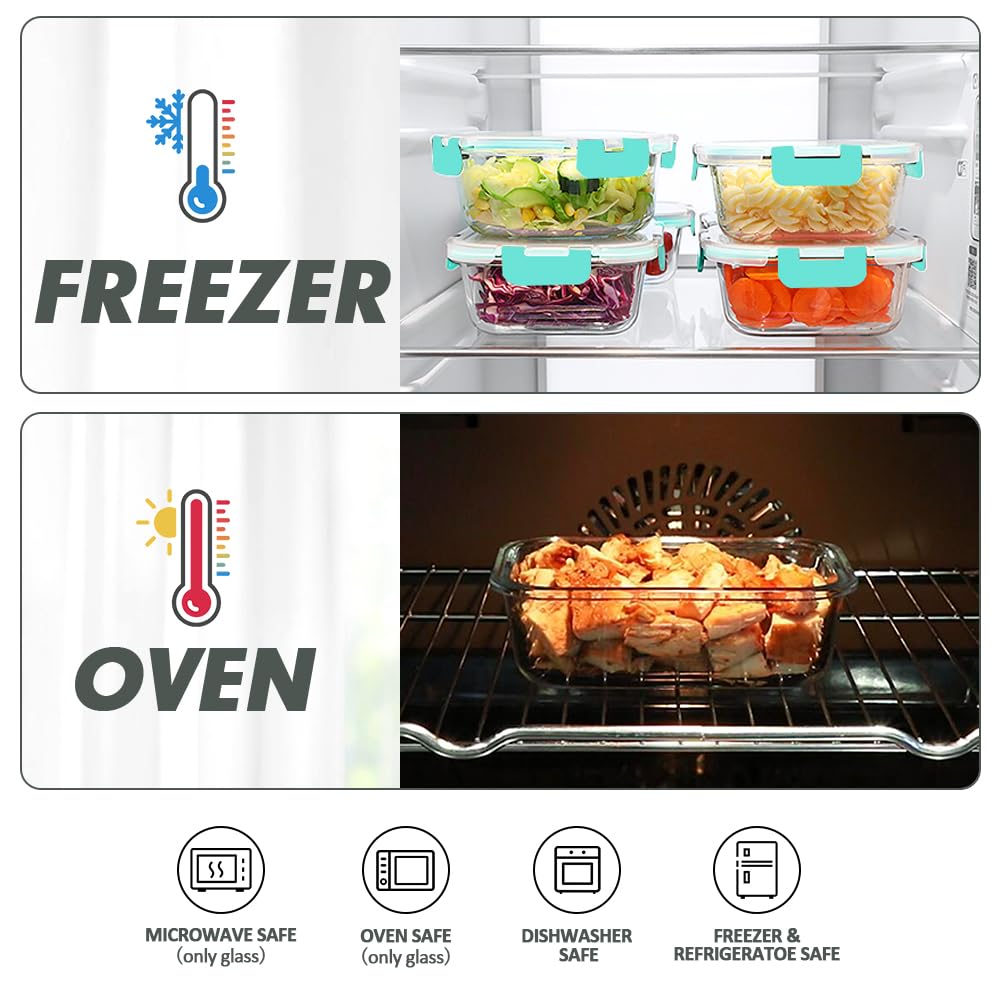 VERONES airtight BPA-free lids keep contents fresh during transport.