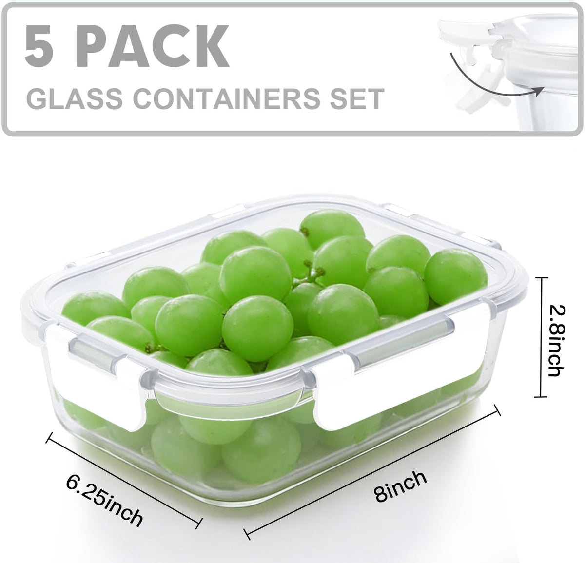 VERONES airtight BPA-free lids prevent leaks and keep leftovers fresh.