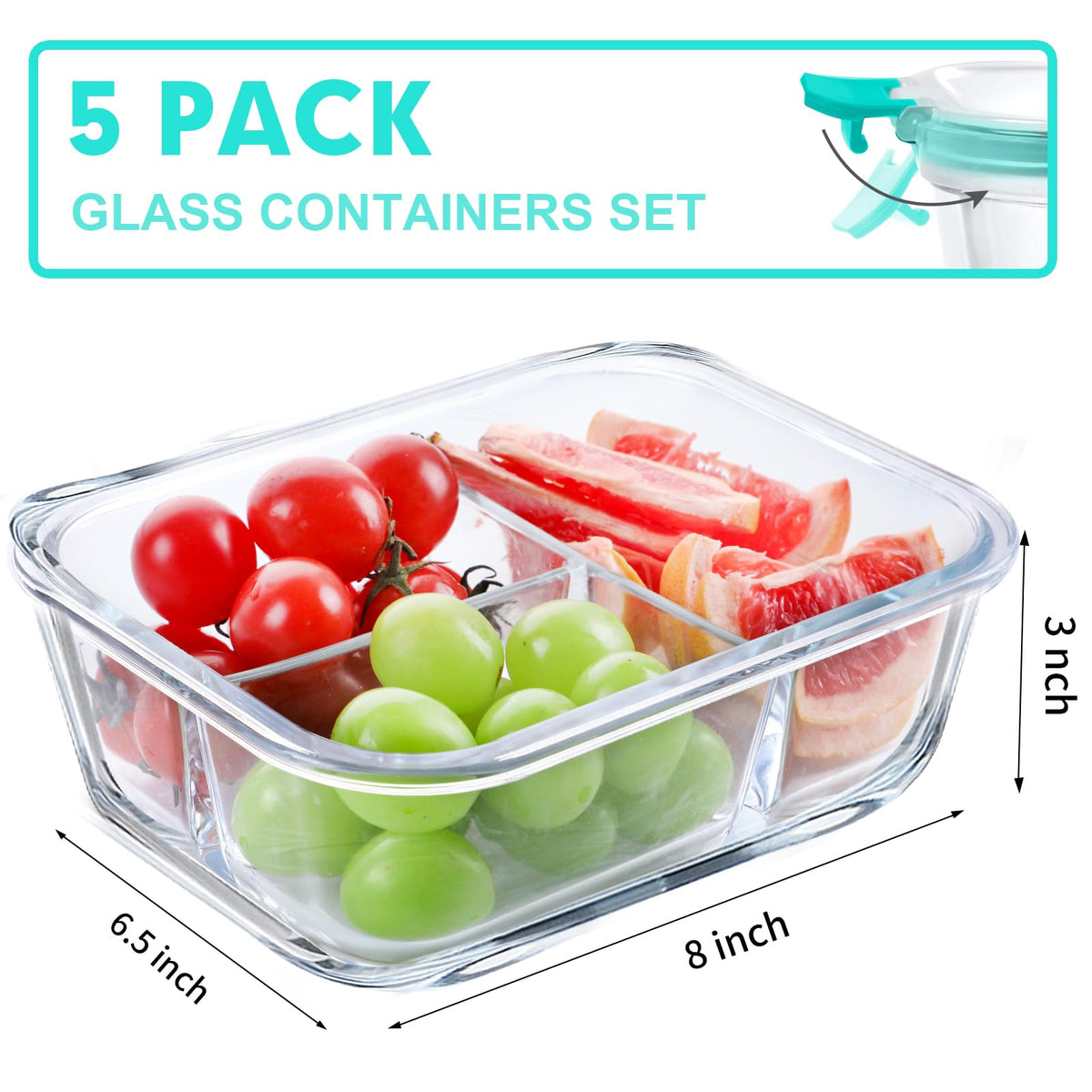 VERONES airtight locking lids prevent spills during transport