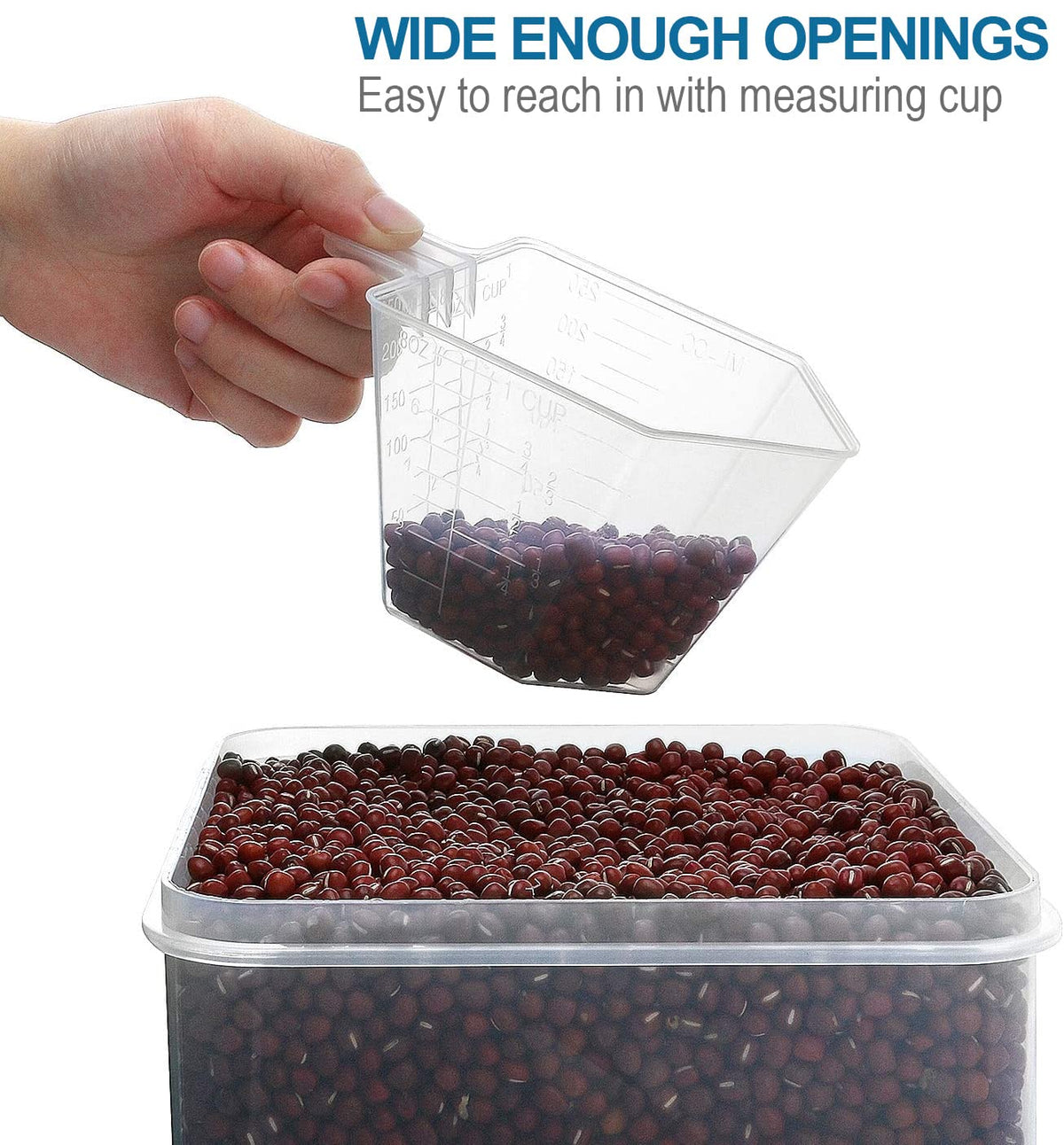 VERONES airtight side-locking lids to keep dry foods fresh