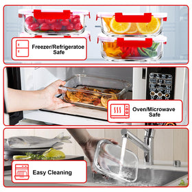 VERONES borosilicate glass offers oven, microwave, and freezer compatibility for flexible meal prep.