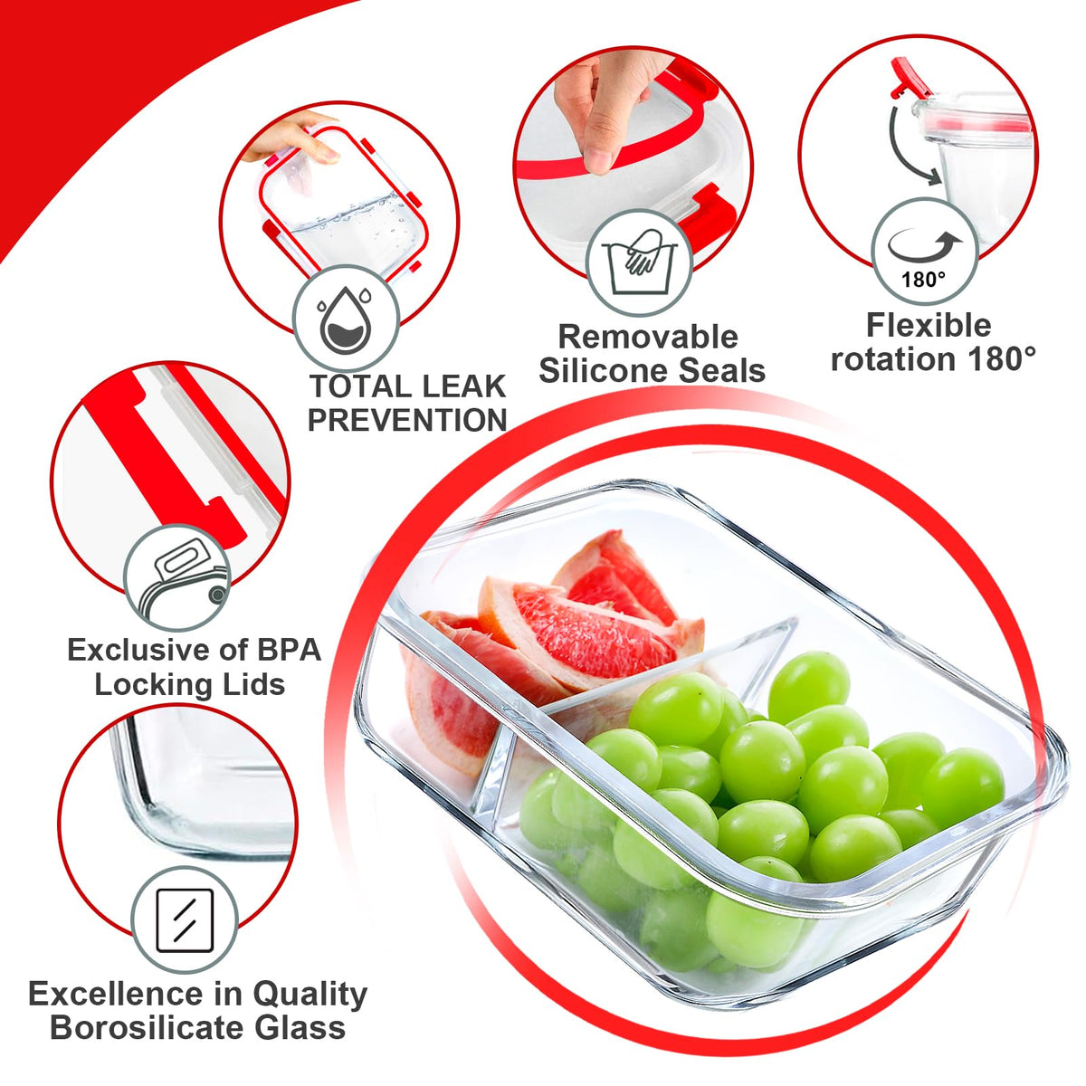 VERONES borosilicate glass stands up to heat and cold for versatile use.