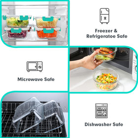 VERONES borosilicate glass container for oven and microwave use when lids are off.